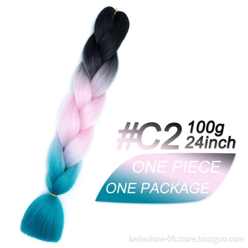 Bellwshow ombre braiding hair synthetic
